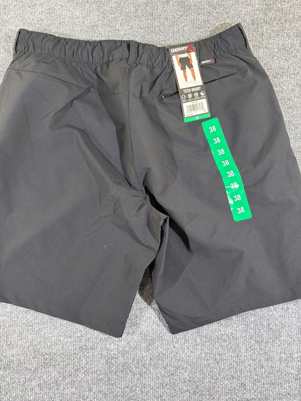 Gerry Tech Short Men's 38 Black Chino Hiking Performance 1641021 Quick Dry New