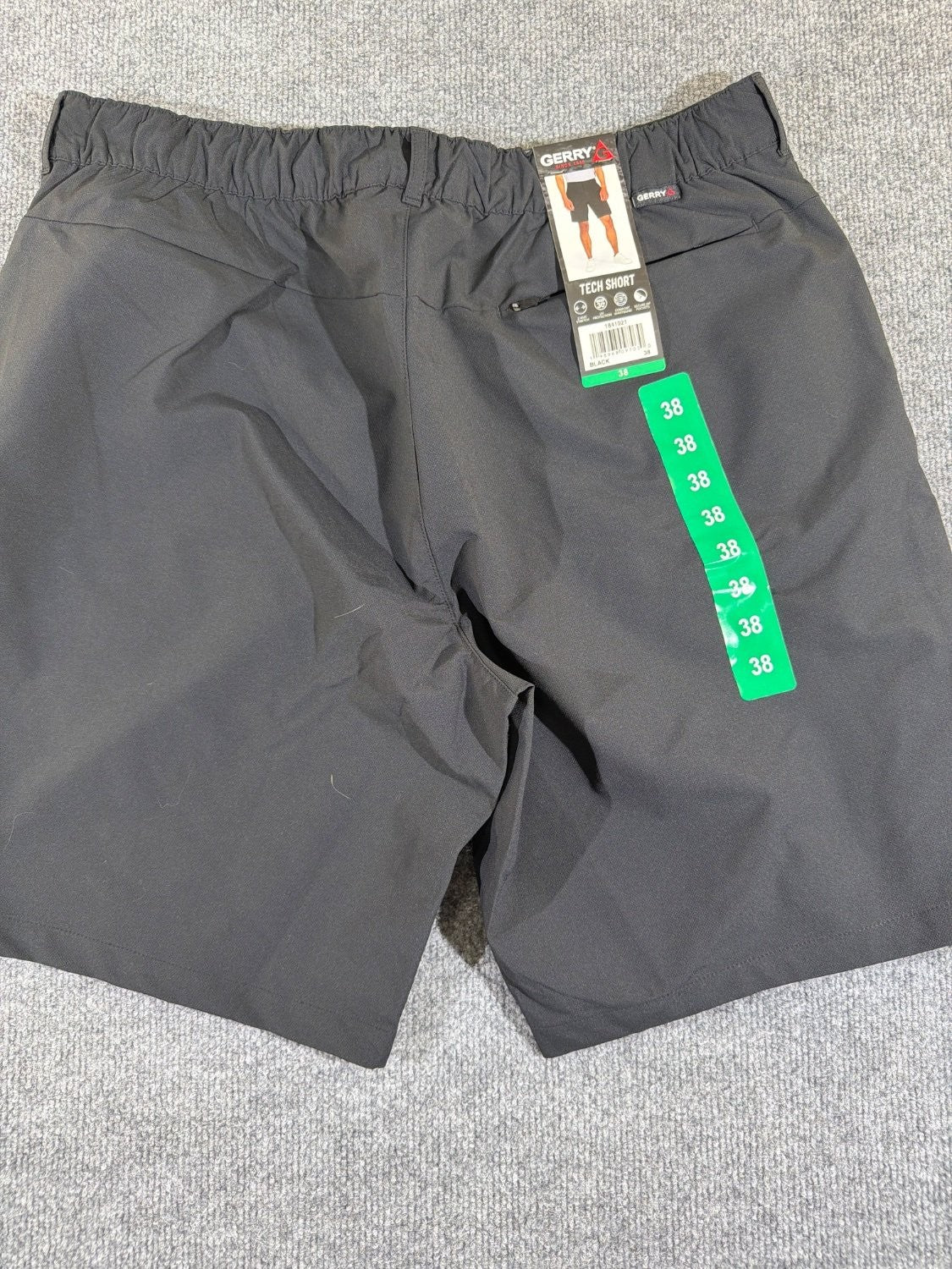 Gerry Tech Short Men's 38 Black Chino Hiking Performance 1641021 Quick Dry New