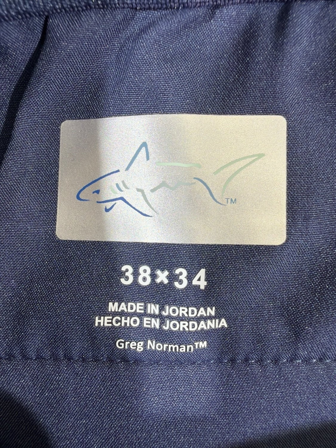 Greg Norman Men's Performance Golf Pants 38x34 Navy Blue Stretch Chino Slacks