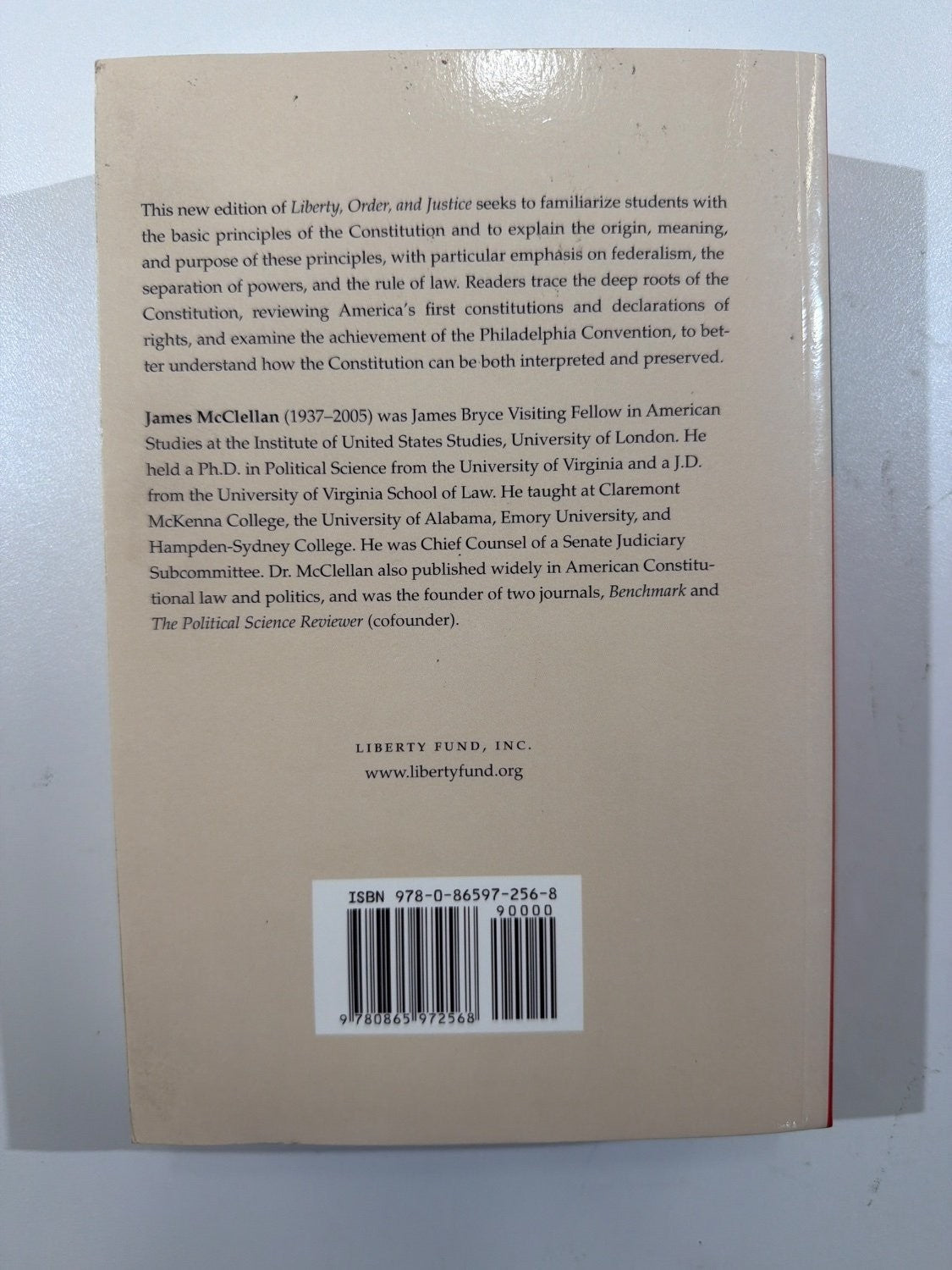 Vintage Liberty Order and Justice James McClellan Constitutional Principles 3rd