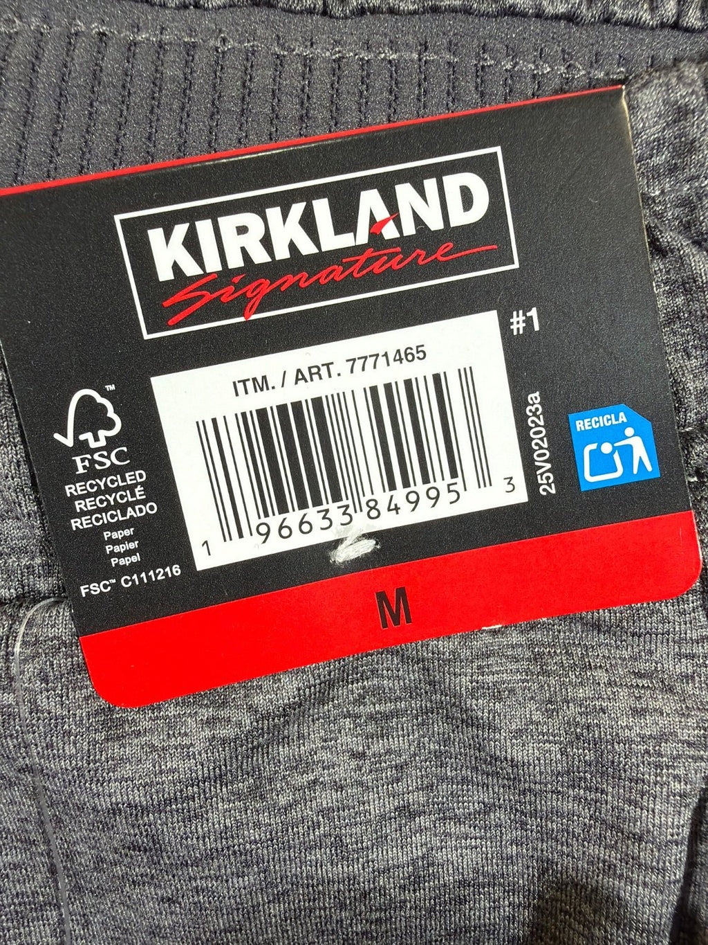 Kirkland Signature Men Active Jogger Pants Heather Gray Zipper Pockets NWT Size