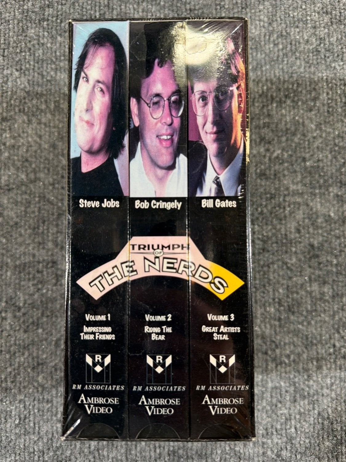 Vintage Triumph of the Nerds VHS Set Steve Jobs Bill Gates PC History 3 Tape