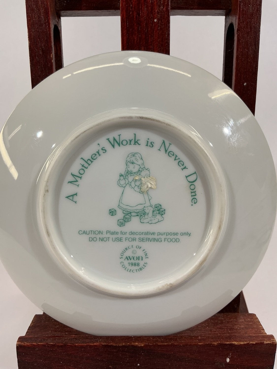Avon Mother's Day 1988 Collector Plate Multicolor Porcelain Miniature