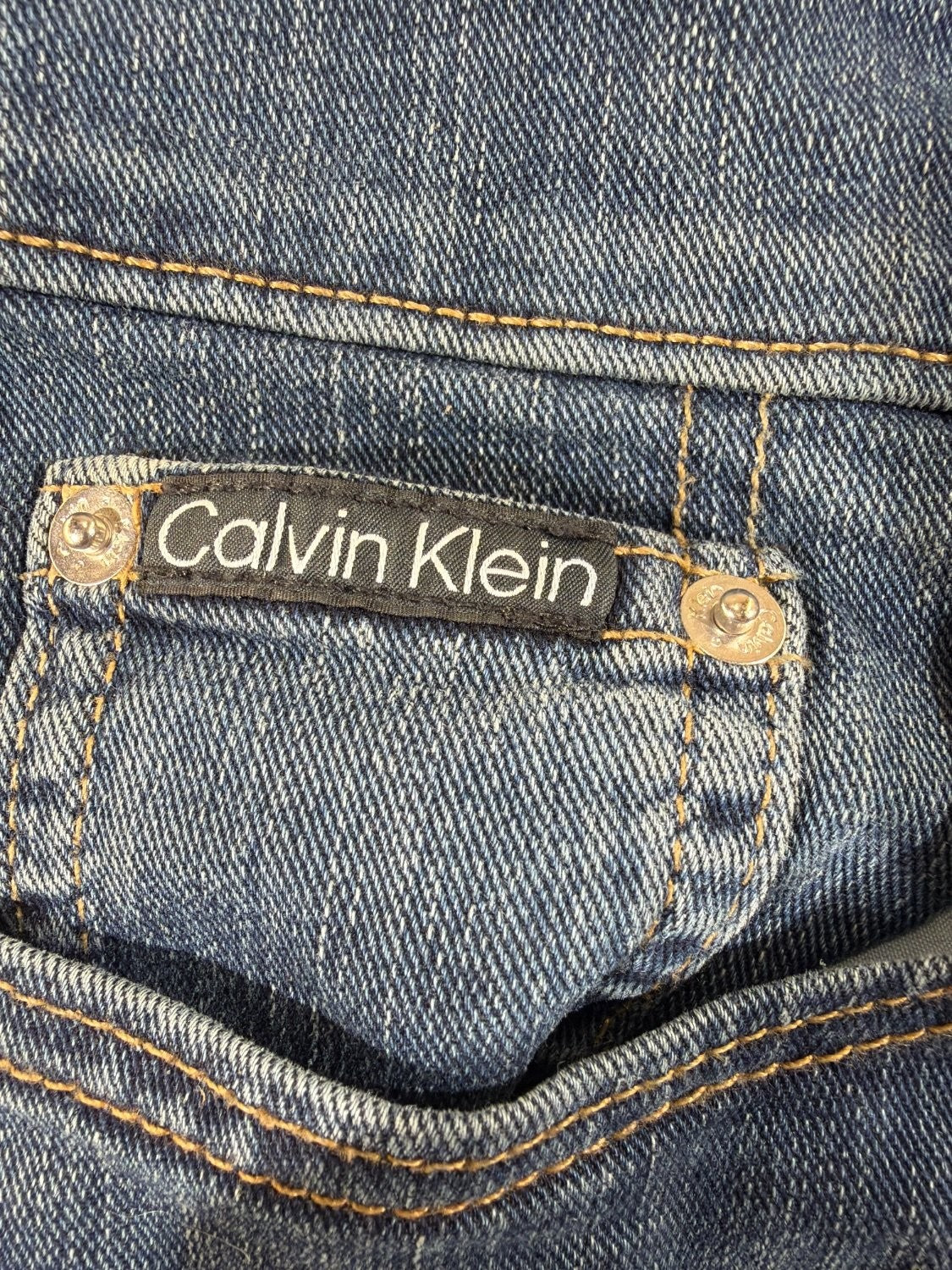 Calvin Klein Jeans Men's Straight Leg Blue Denim Jeans W32 x L32 Dark Wash EU 32