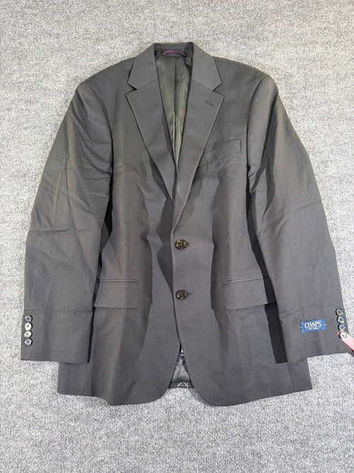 Chaps Mens Suit Jacket 38 Regular Gray Wool Blend Two Button Blazer Twill NWT