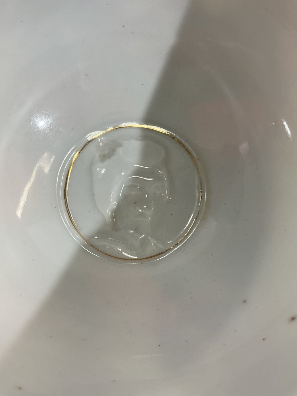 Vintage Japanese Satsuma Moriage Teacup Geisha Lithophane Porcelain Red Gold