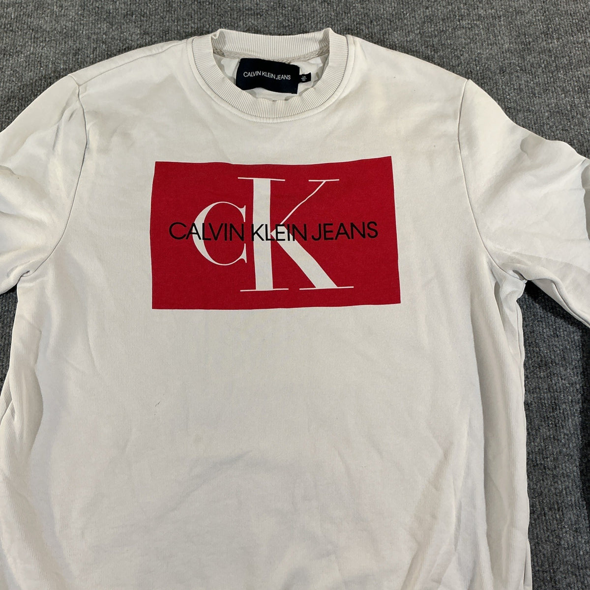Calvin Klein Logo Sweatshirt White Size Small L/G Men’s Fashion