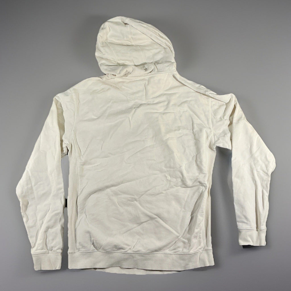 Vans Off The Wall  Thick White Hoodie Sweatshirt Cream White Pullover Snap Med