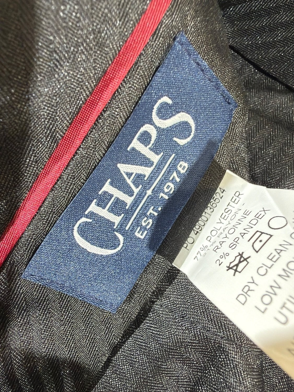 Chaps Classic Fit Men's Suit Trouser Dress Pants Dark Gray Stretch 34x32 New NWT