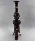 Vintage Japanese Bronze Candlestick Holder Meiji Style Reticulated Tripod Base