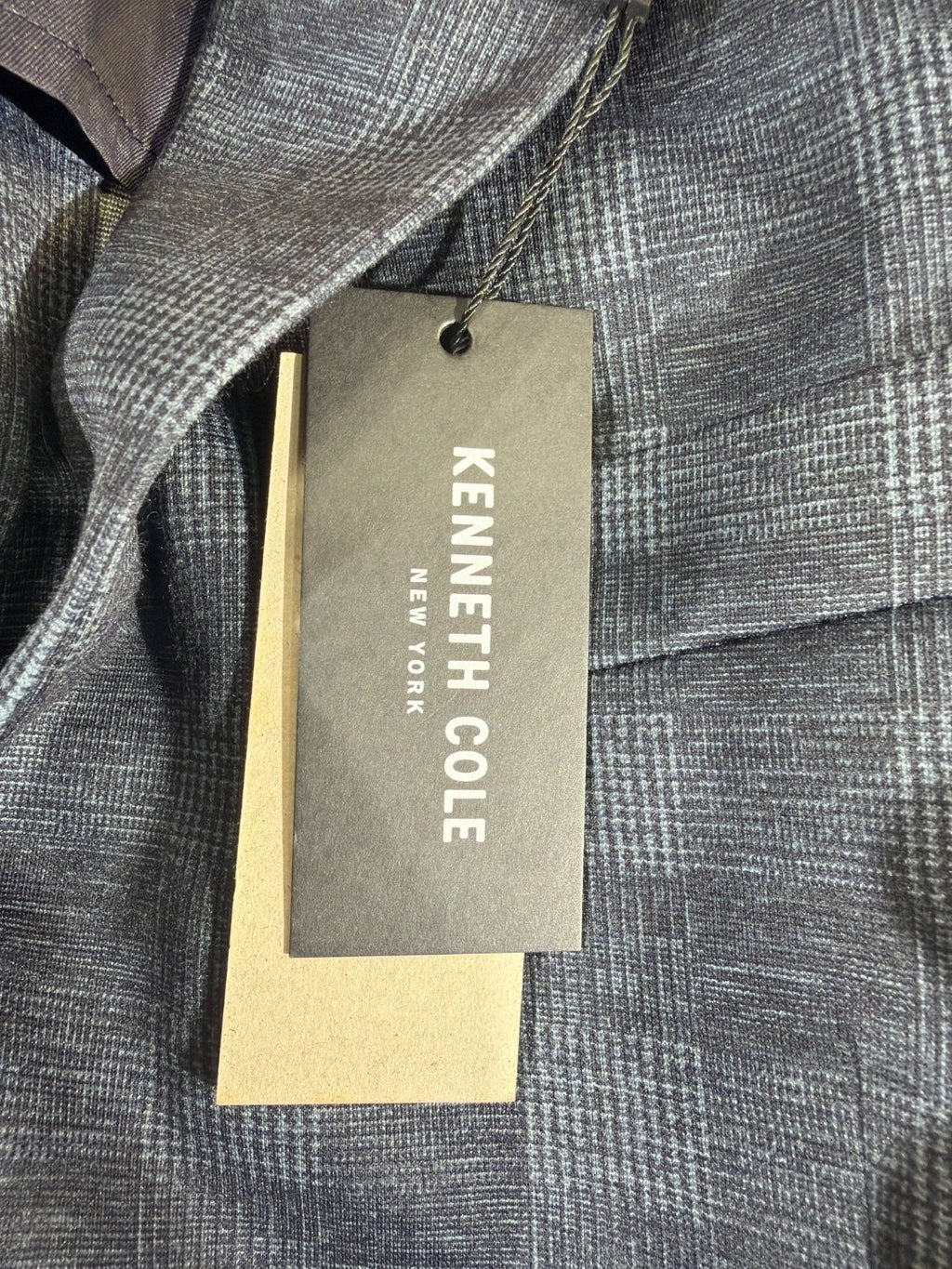 Kenneth Cole New York Men's Plaid Blazer Sport Coat Blue Size L Two Button