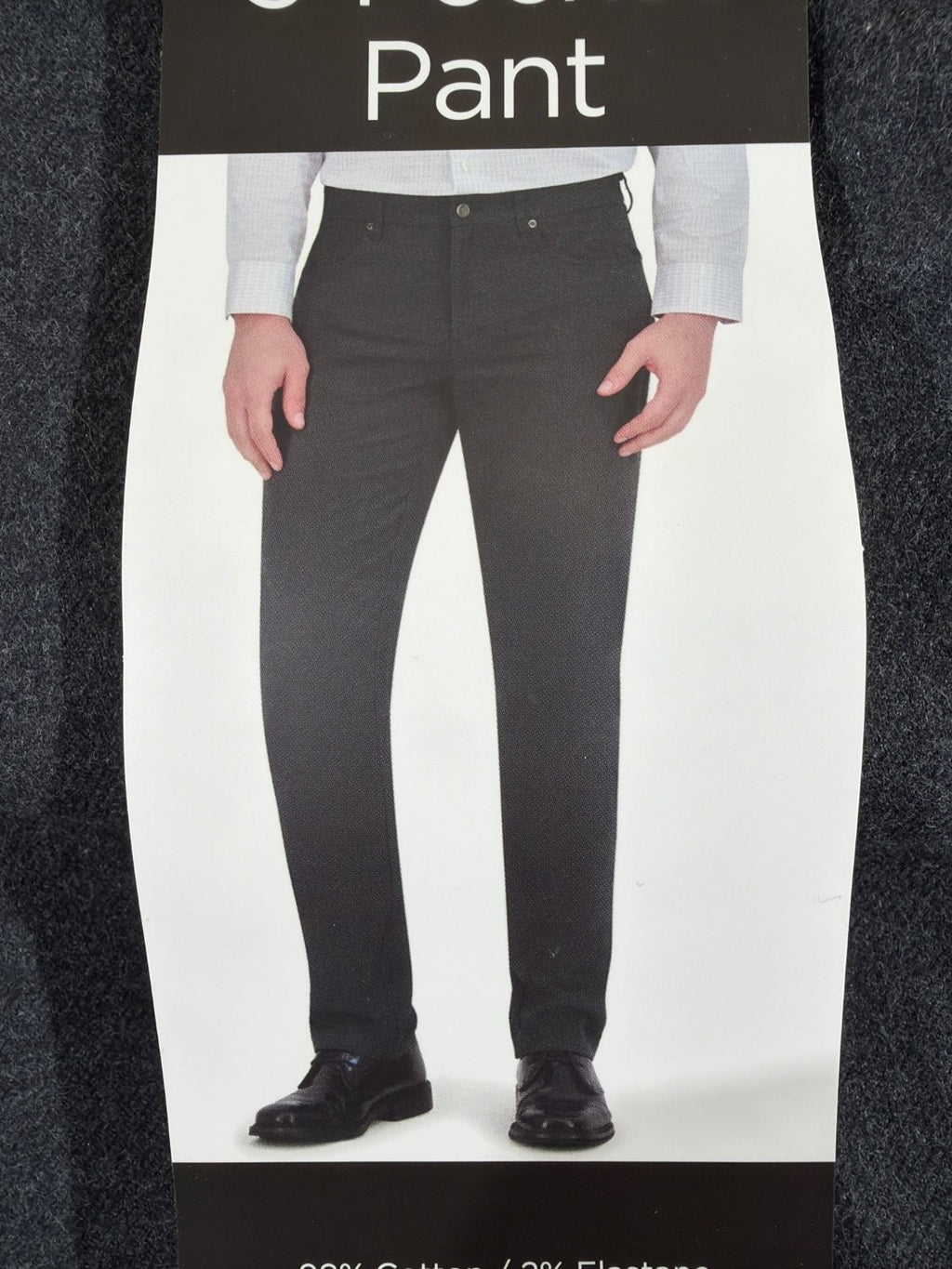 US 3 Kirkland Signature Men's Brushed 5-Pocket Pant 36x30 Dark Gray Stretch