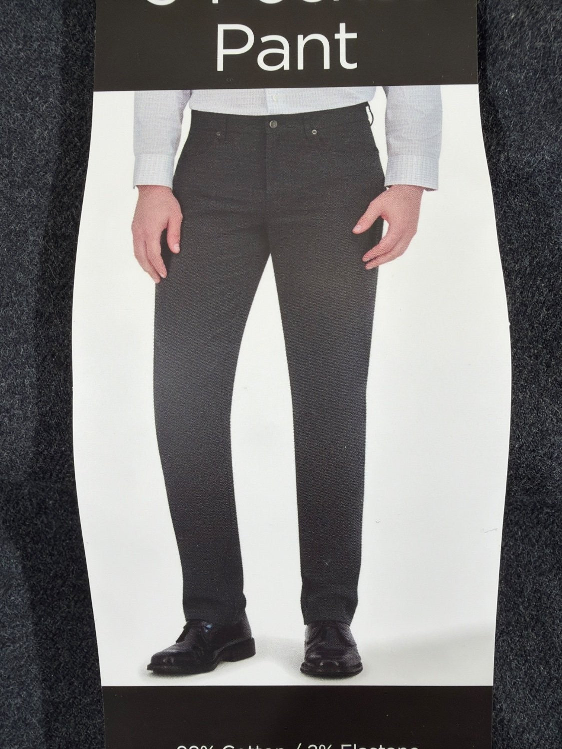 US 3 Kirkland Signature Men's Brushed 5-Pocket Pant 36x30 Dark Gray Stretch