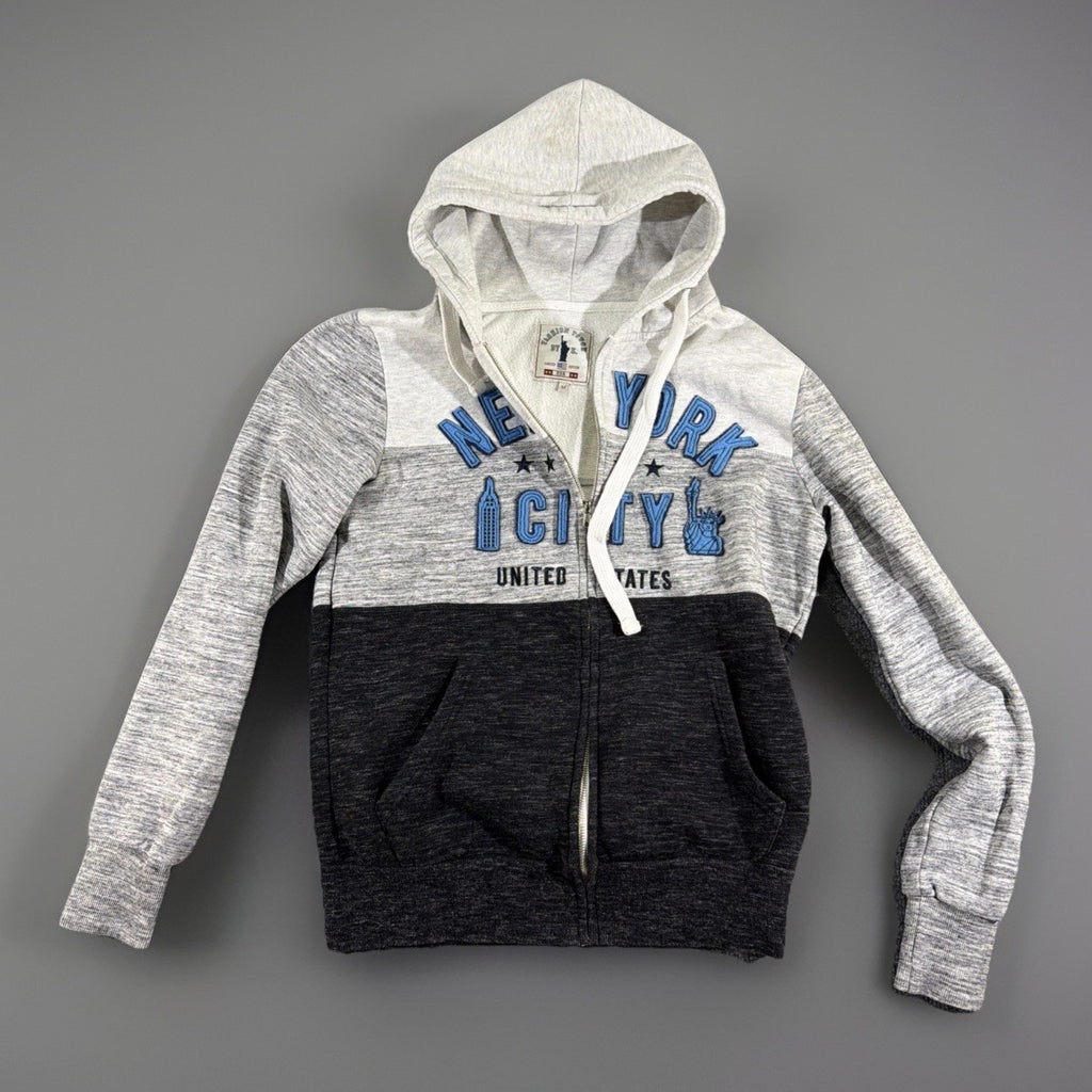 Fashion Touch by K." branded, full-zip gray sweatshirt featuring "New York City"
