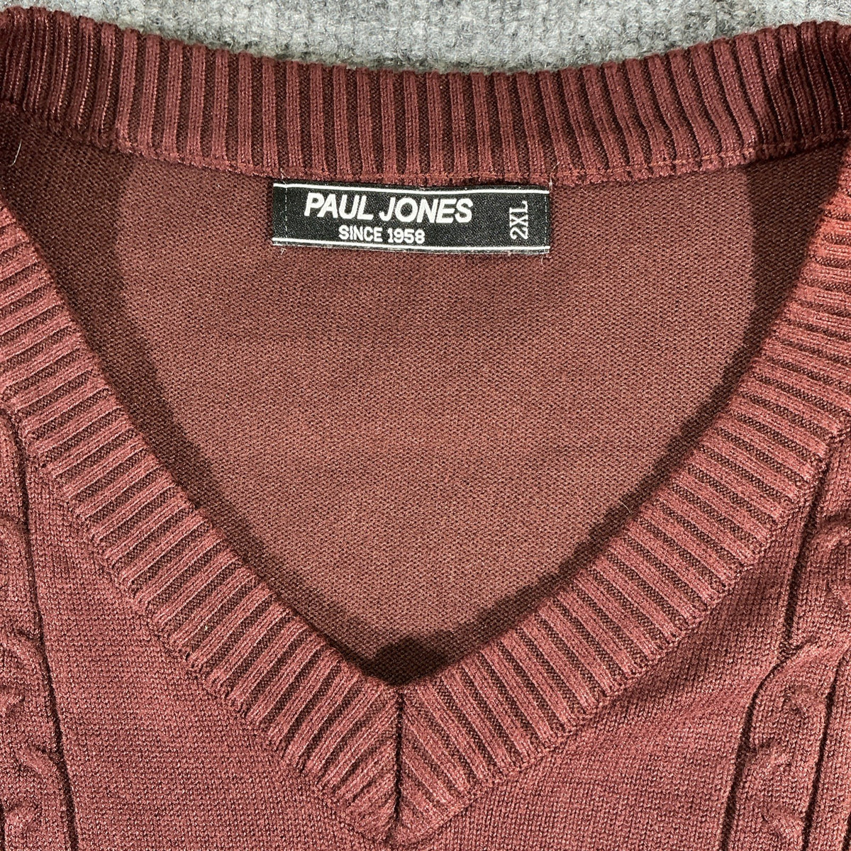 PJ Paul Jones Navy Brown V-Neck Sweater Vest Classic Casual Menswear Size XXL