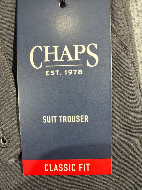 Chaps Classic Fit Men's Suit Trouser Dress Pants Dark Gray Stretch 34x32 New NWT