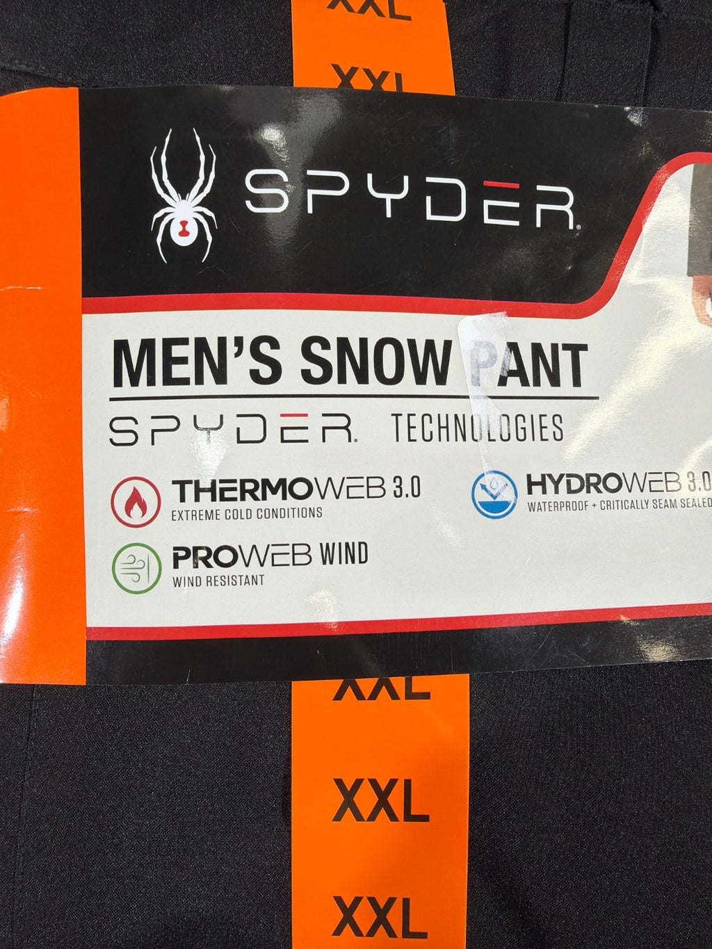 Spyder Men's Snow Pant XXL Black Insulated Ski Snowboard Pants ThermoWeb 3.0 NWT