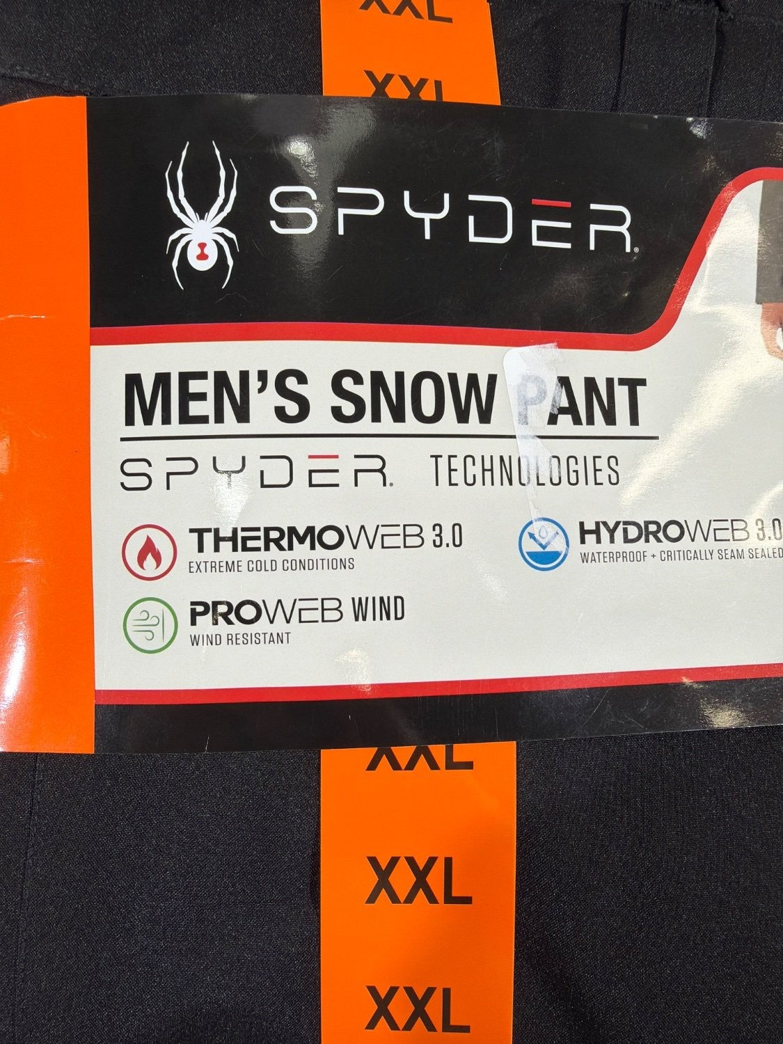 Spyder Men's Snow Pant XXL Black Insulated Ski Snowboard Pants ThermoWeb 3.0 NWT