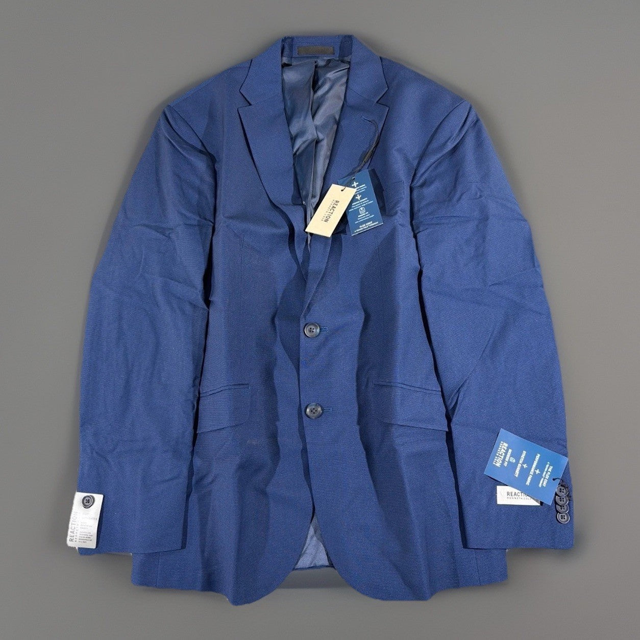 Kenneth Cole Reaction The Flex Coat Men 38 Regular Modern Fit Blue Blazer Jacket