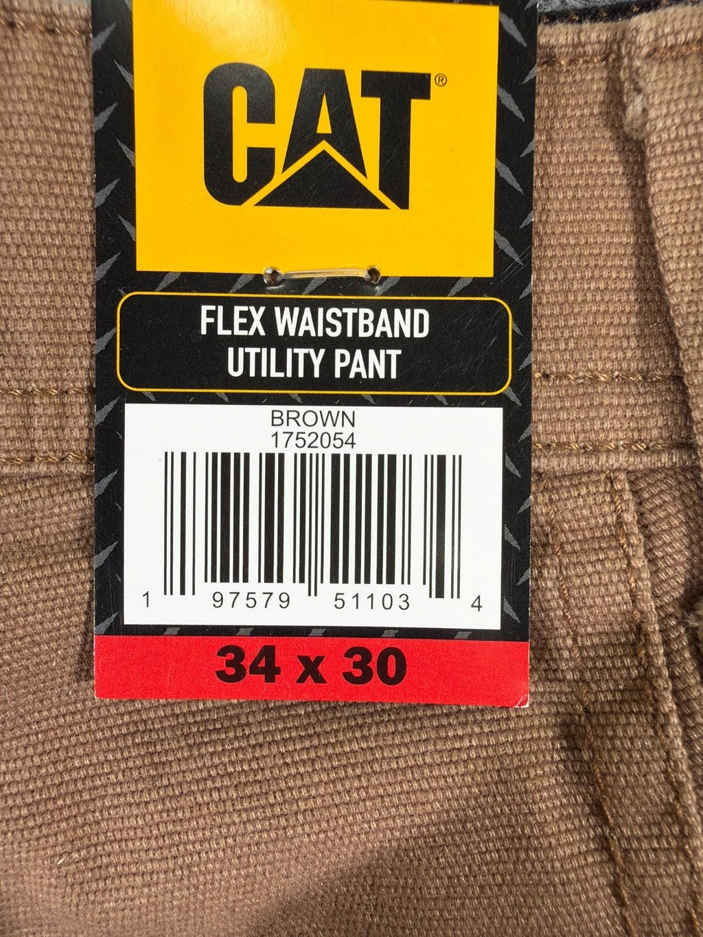 Caterpillar CAT Flex Waistband Utility Work Pants Men 34 x 30 Brown Canvas