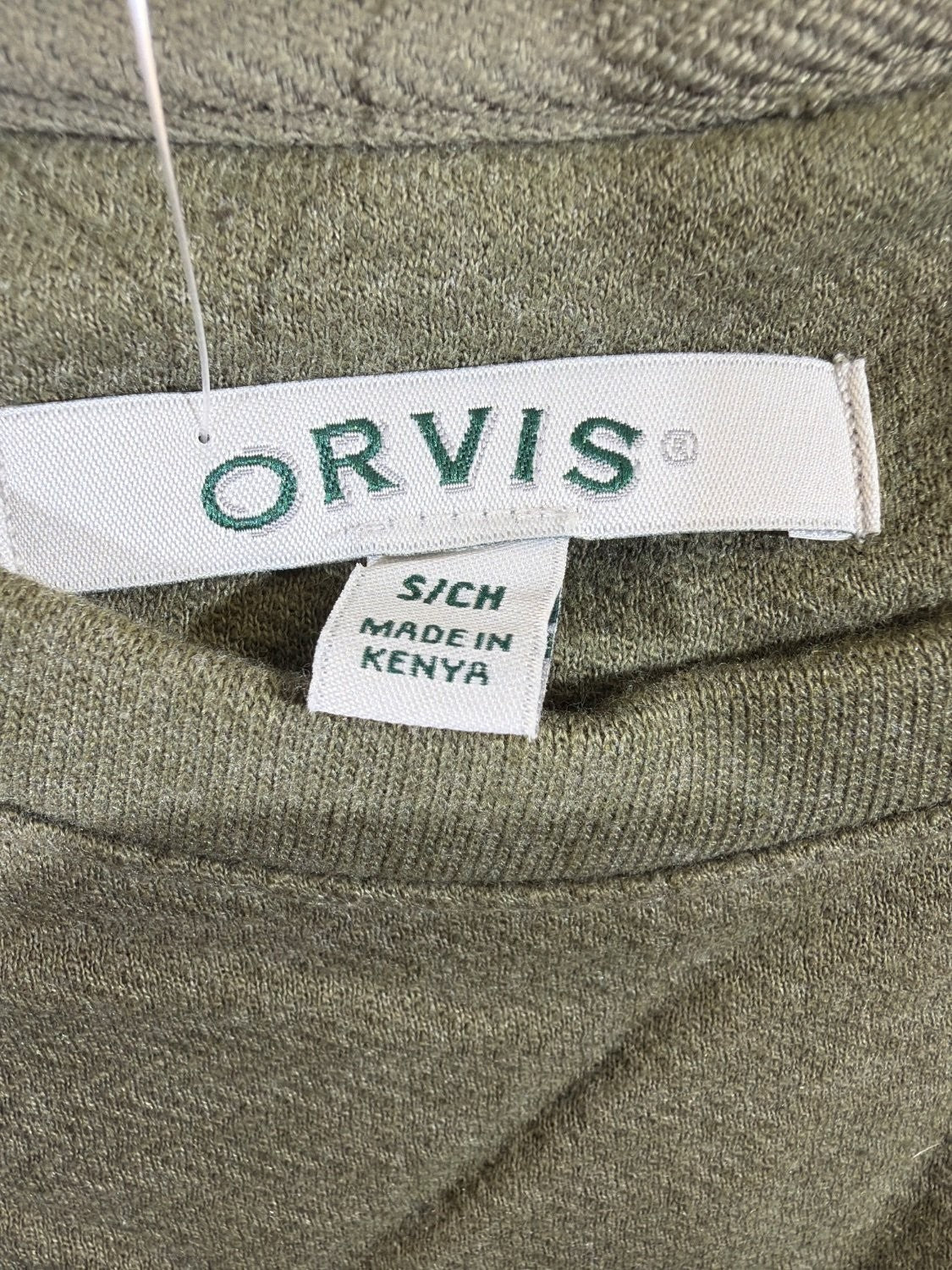 Orvis Men's Crewneck Sweatshirt S Olive Green Heathered French Terry Pullover S
