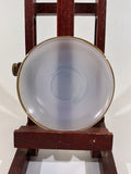 Vintage Arcopal France Light Blue Opal Glass Saucer Gold Rim Mid-Century