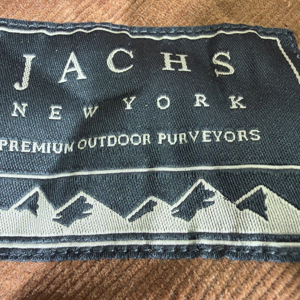 Jachs NY Mens Brown Plaid Flannel Shirt Jacket Corduroy Trim Prem Outdoor size L