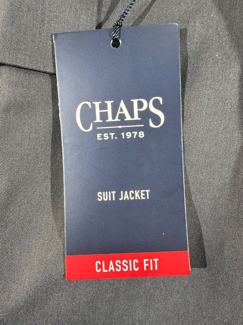 Chaps Men's Suit Jacket 40 Regular Classic Fit Charcoal Gray Two Button NWT New