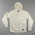 Vans Off The Wall  Thick White Hoodie Sweatshirt Cream White Pullover Snap Med