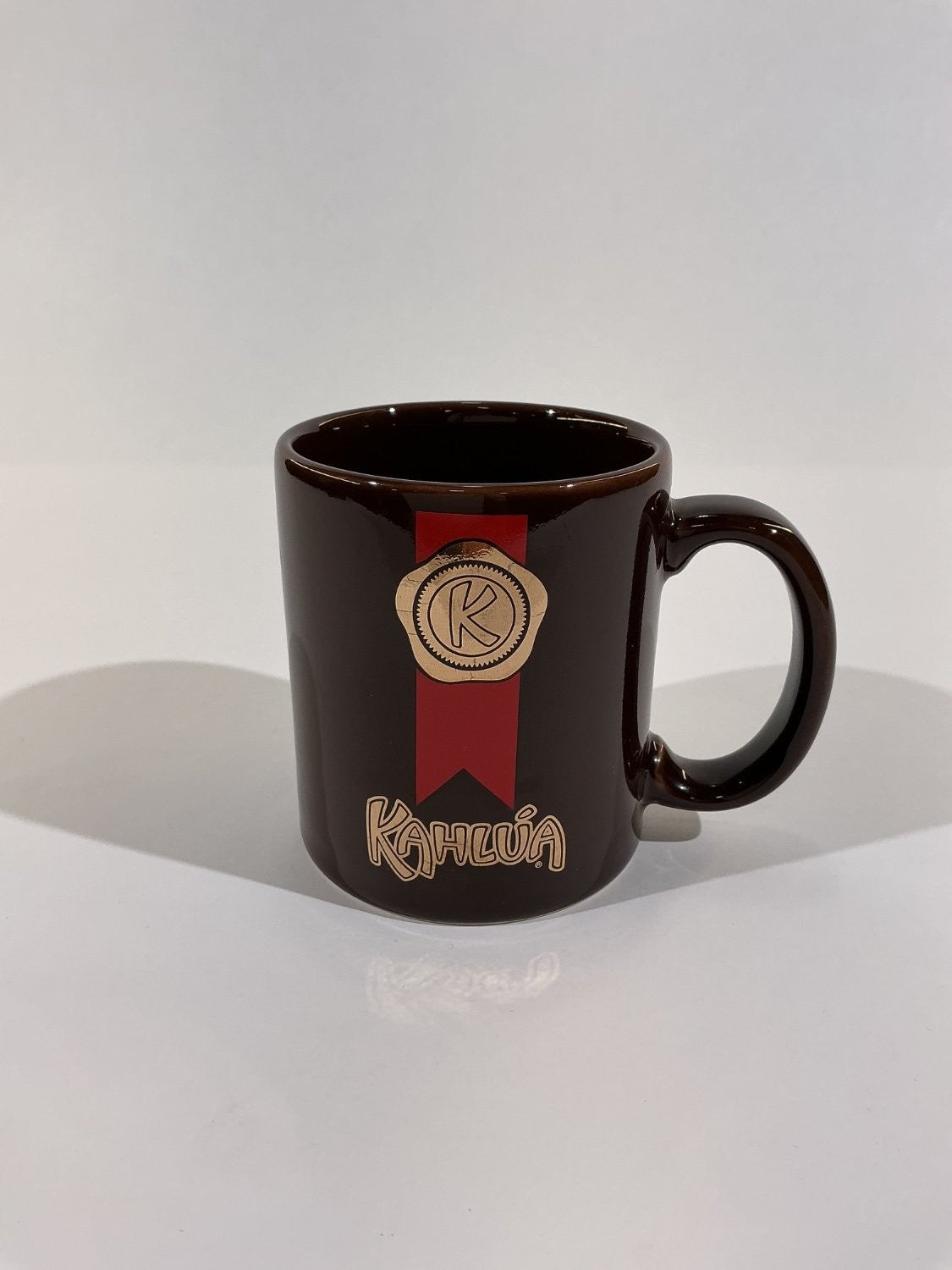 Kahlúa Coffee Mug Vintage Brown Ceramic Gold Seal Logo Made in Japan Used