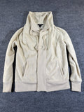 Simply Vera Vera Wang Women's XS Open Front Hooded Cardigan Metallic Gold Cream