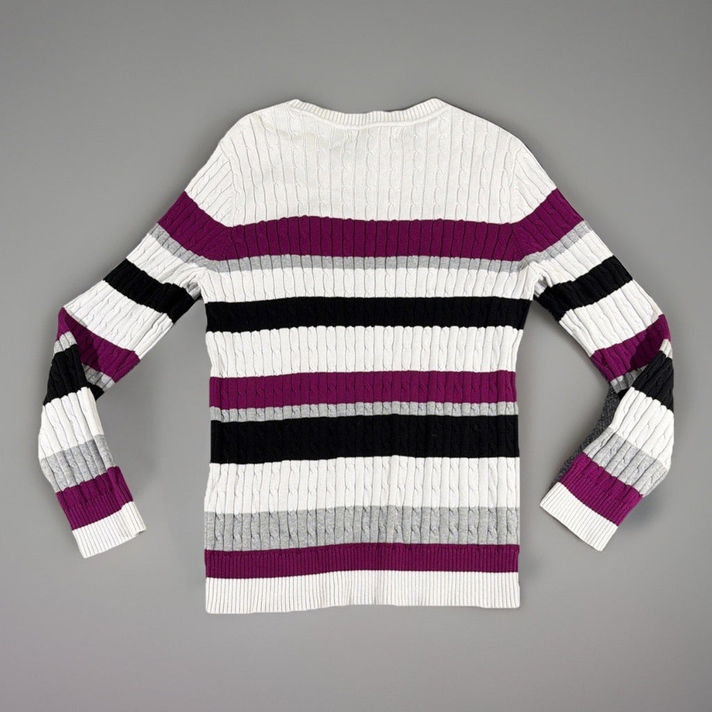KAREN SCOTT (XL) MULTICOLOR KNIT  CREW  NECK SWEATER TOP