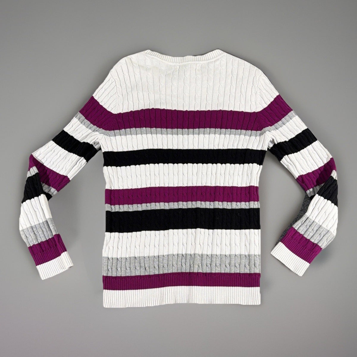 KAREN SCOTT (XL) MULTICOLOR KNIT  CREW  NECK SWEATER TOP