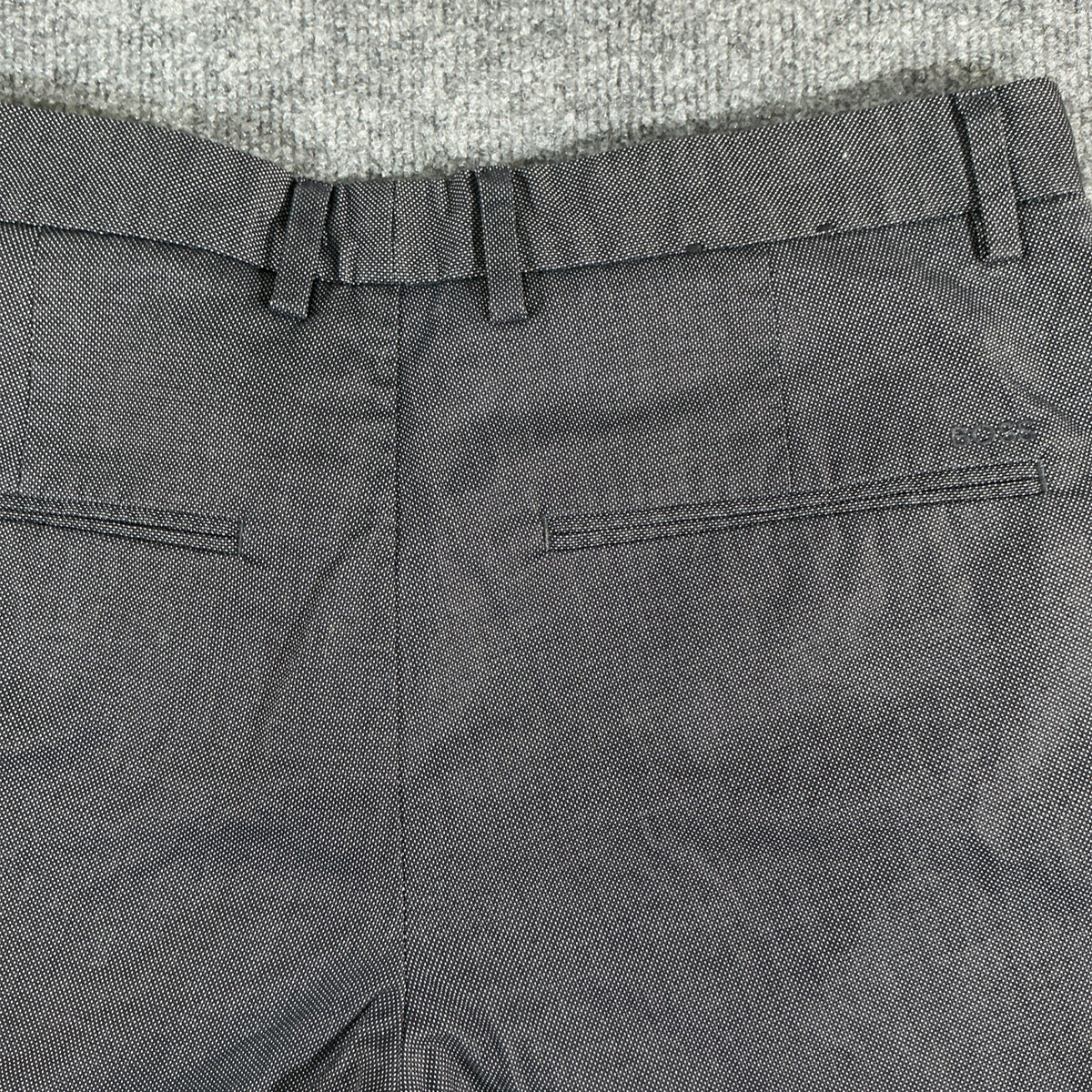 Hugo Boss Men's Slice-Short Gray  Geometric Print Flat Front Shorts Slim Fit
