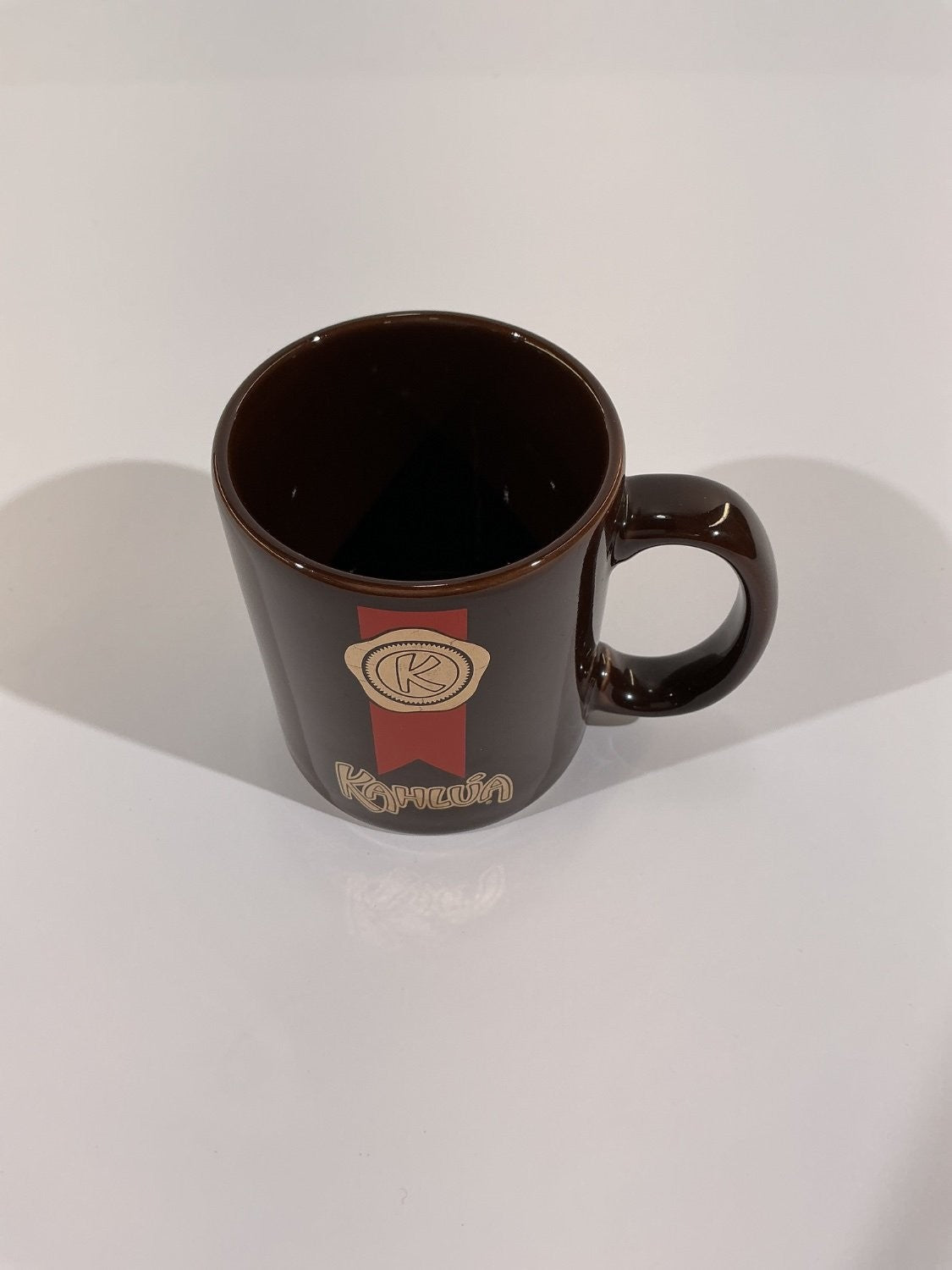 Kahlúa Coffee Mug Vintage Brown Ceramic Gold Seal Logo Made in Japan Used
