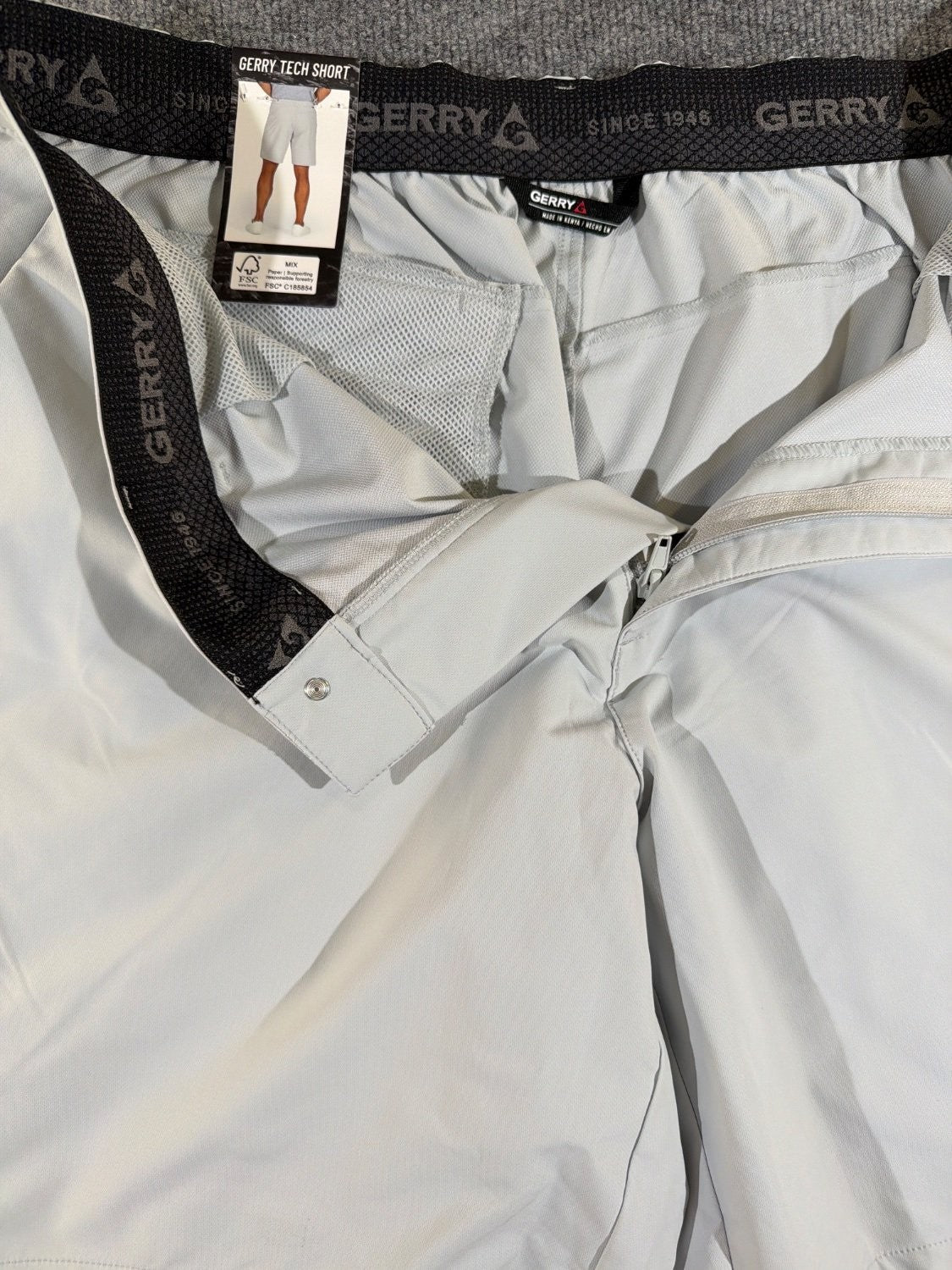 Gerry Tech Short Men's Size 40 Gray Chino Hiking Golf Shorts Stretch UPF 1641001