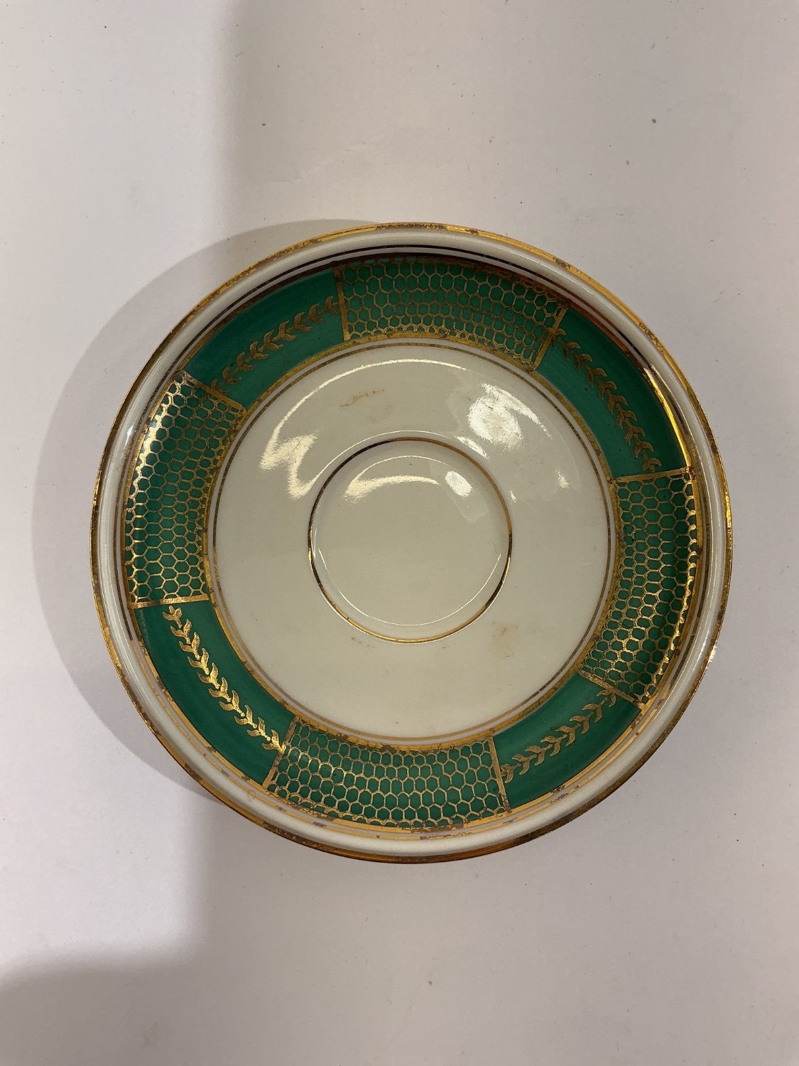 Hutschenreuther Iris Saucer Green Porcelain Tea Coffee Cup Vintage OF Germany