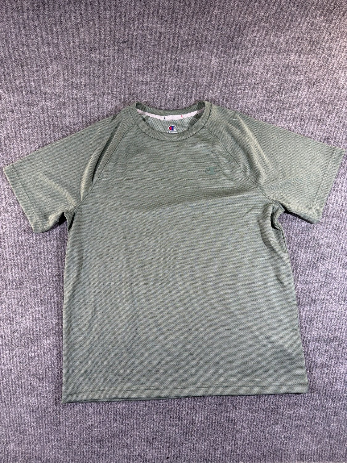 Champion Double Dry Men's T-Shirt Large L Gray Heather Moisture Wicking Athletic