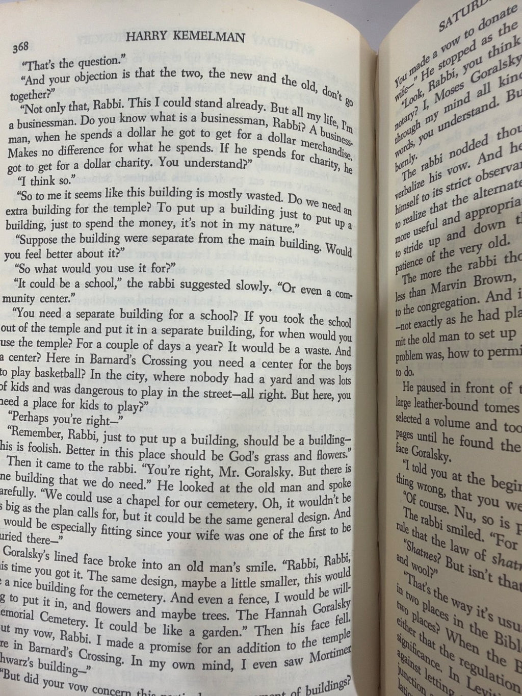 Harry Kemelman Weekend with the Rabbi Hardcover 1970s