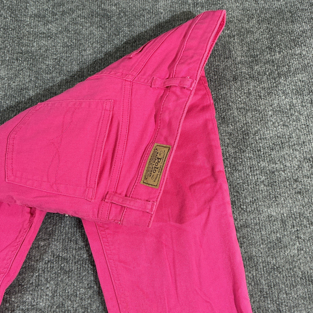 Polo Ralph Lauren Women Jeans Pants 28 Pink Stretch Skinny Ankle Big Logo Preppy
