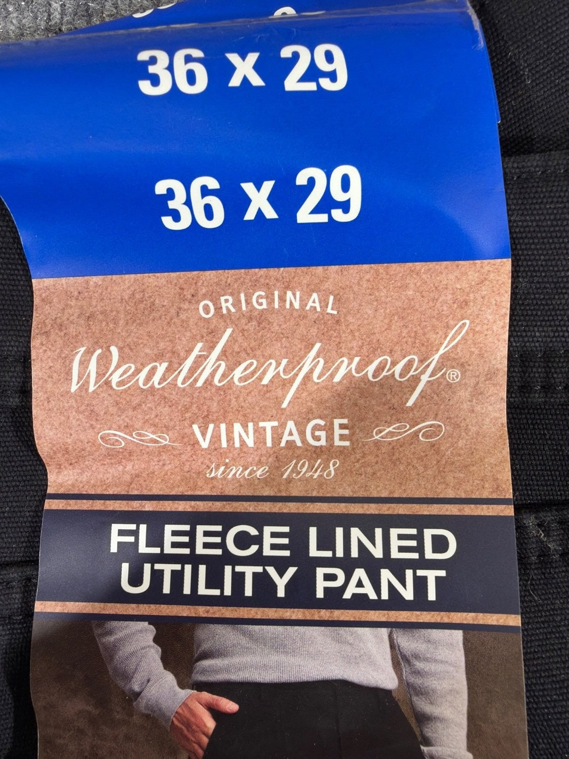 Weatherproof Vintage Men's Fleece Lined Utility Pant Canvas Relaxed Fit Black