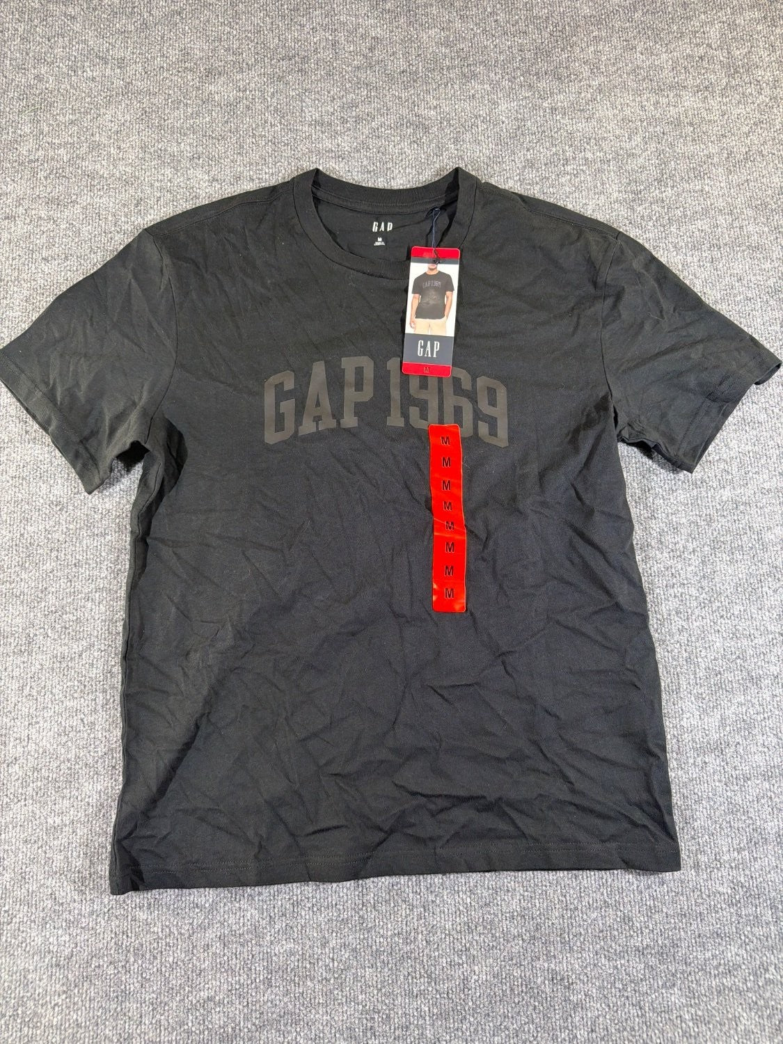Vintage Gap 1969 Arch Logo Graphic T-Shirt Men's Medium M Black Cotton Crew