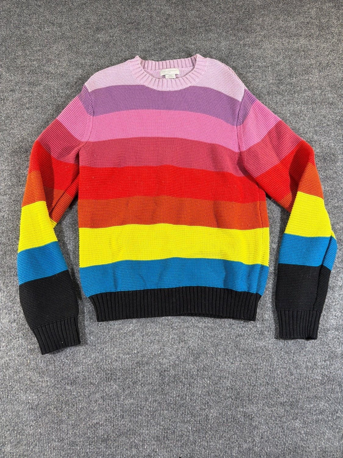 Stella McCartney Kids Rainbow Stripe Chunky Knit Sweater Girls Size 14 Years