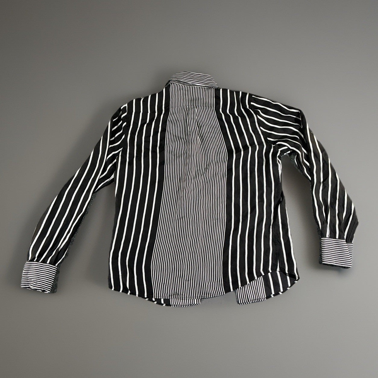 Vintage Dolce Gabbana Black White Striped Men's Long Sleeve Polo Shirt Size 38