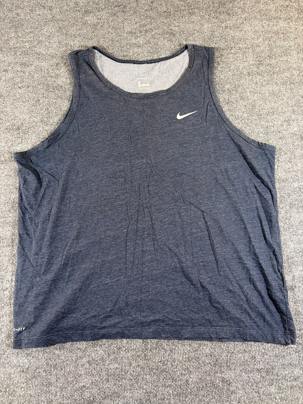 Nike The Nike Tee Dri-FIT Tank Top Men XL Heathered Navy Blue Sleeveless Shirt