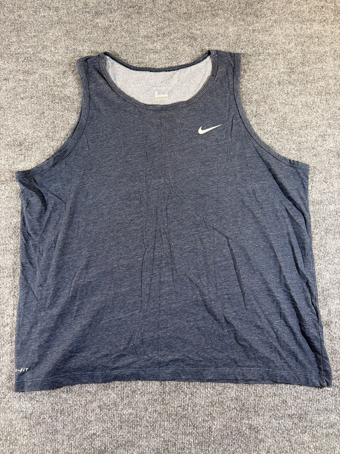 Nike The Nike Tee Dri-FIT Tank Top Men XL Heathered Navy Blue Sleeveless Shirt