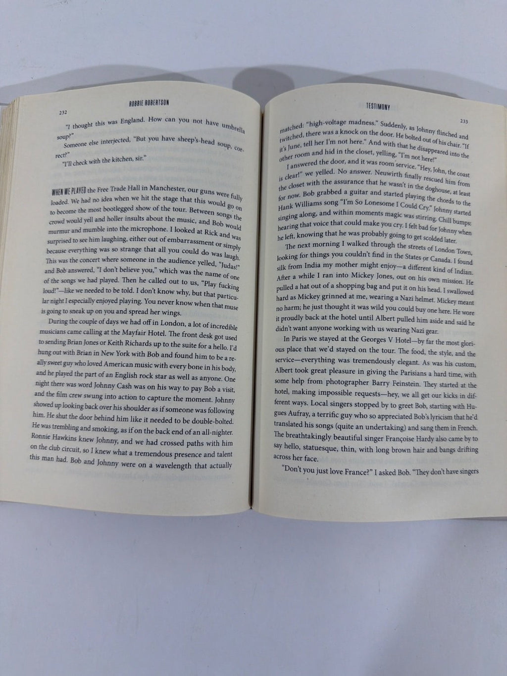 Robbie Robertson Testimony Hardcover 2016 Dust Jacket Included