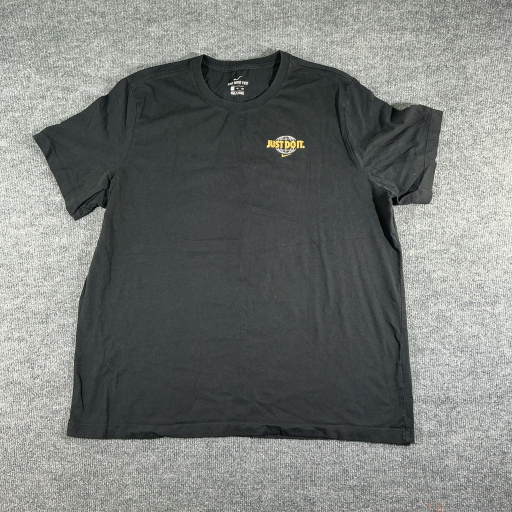 Nike Shirt Mens X Extra Large Black Short Sleeve Graphic Tee Swoosh Athletic