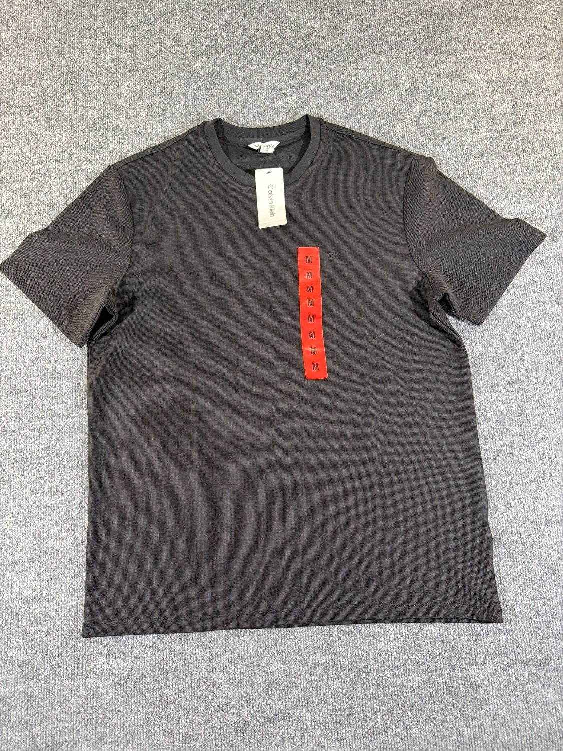 Calvin Klein Men's T-Shirt Black Cotton Blend Crew Neck Tonal Logo NWT Size M