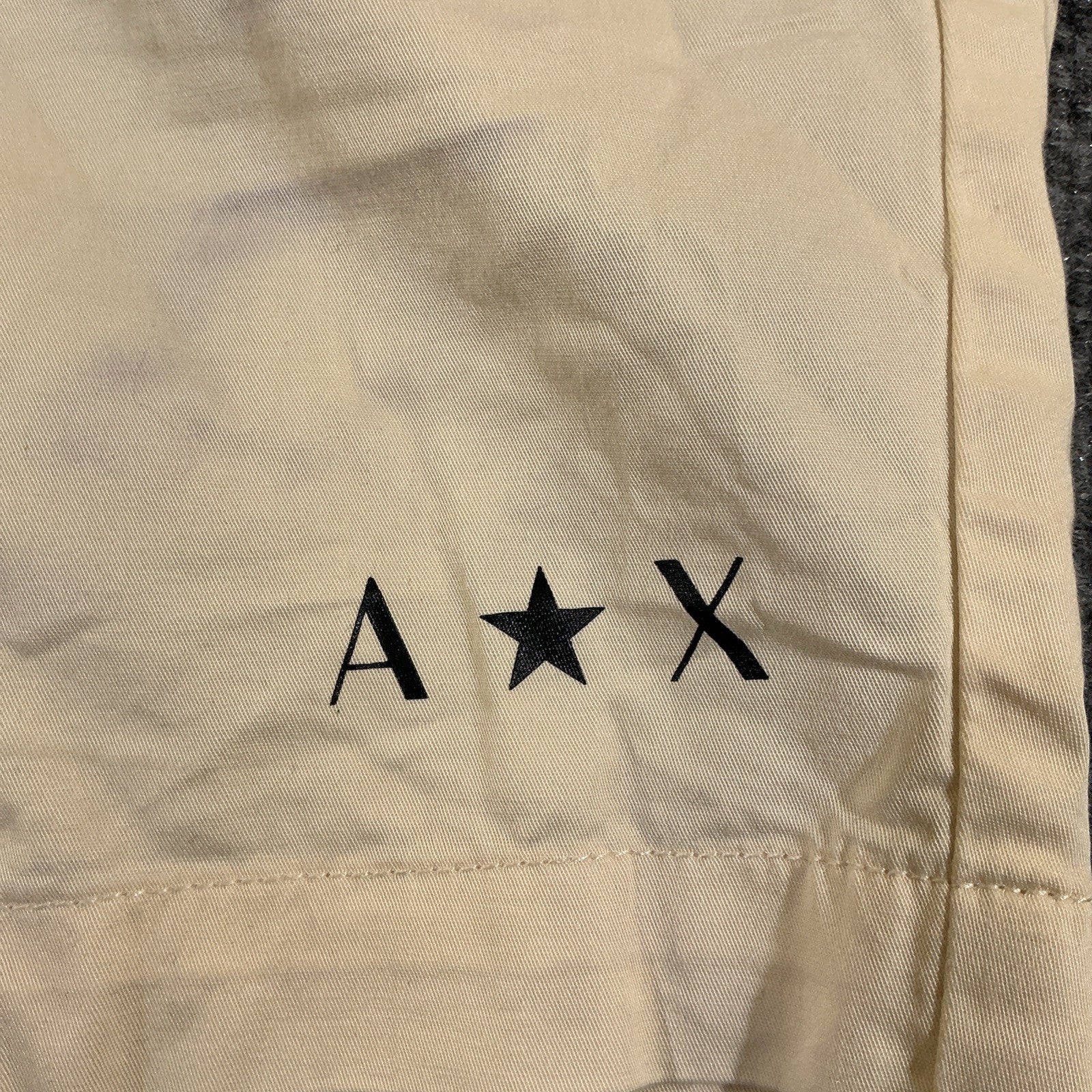 Armani Exchange Mens Khaki Shorts Dress Casual Chino White Size 32 Flat Front